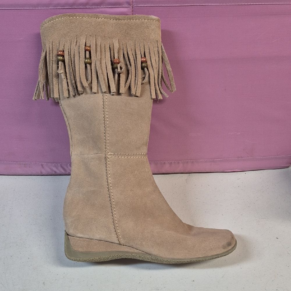 Diana Ferrari Bonnie Size 10 Knee High Taupe Suede Boots